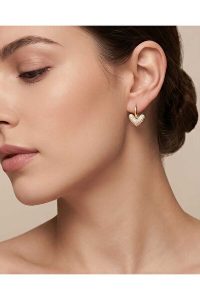 XUPING JEWELRY Zircon stone coated heart earring