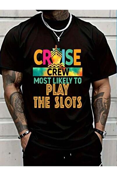 799 100% Cotton Most Likely To Play The Slots Cruise Crew Family Vacation T-S...