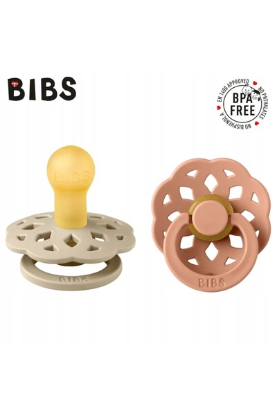 NO BRAND Smoczek Bibs Boheme Set Rotund 2 Bucăți Cauciuc 0 M+ Vanilie&Piersică
