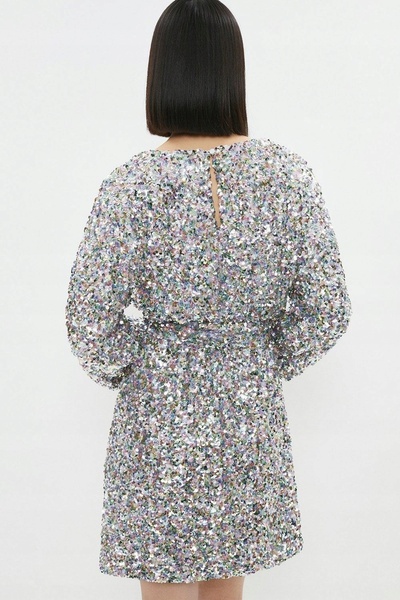 NO BRAND Coast 36 Rochie cu sclipici, glamour, în carouri, simplă, strălucito...