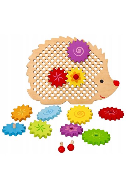 NO BRAND Jucării pentru copii de 3 ani, Puzzle Montessori din lemn cu angrena...