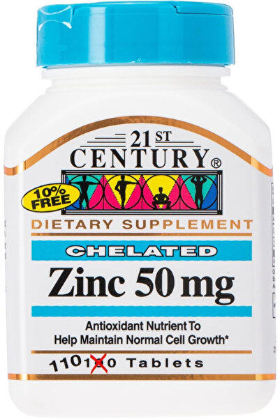 21st Century Chelated Zinc 50 Mg, 110 Tablets