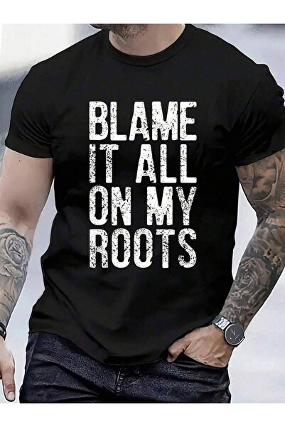 9TAY تي شيرت مضحك من القطن بنسبة 100% من Blame It All On My Roots للرجال والن...