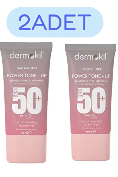Dermokil Power Tone-Up Tone Equalizer Spf 50+ Sunscreen Face Cream 50 ml 2 Pcs