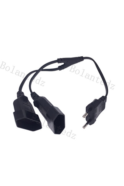 Choice 0.4M CEE7/16 EU 2 Prong Male to Female Dual Output,2 Ways Outlet Exten...