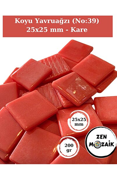 Zen Mozaik Sanatsal Mozaik Çalışmalarınız için 25 x25 mm - Kare Cam Mozaik Taşı