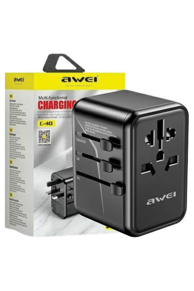 AWEI Încărcător 65W cu 2 porturi USB și 3 porturi USB-C pentru iPhone iPad, î...