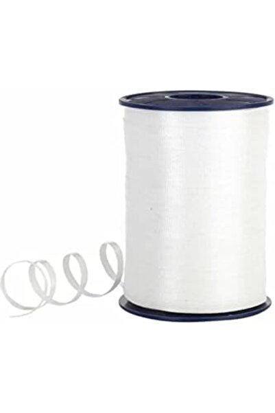 Yıldızan 200 Meters White Colored Plain Ribbon Raffia 8 mm Balloon String Pla...