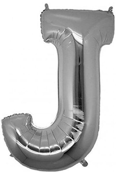 Yıldızan Letter J 16 Inch Silver Color Foil Balloon 36 cm (Silver) 931845