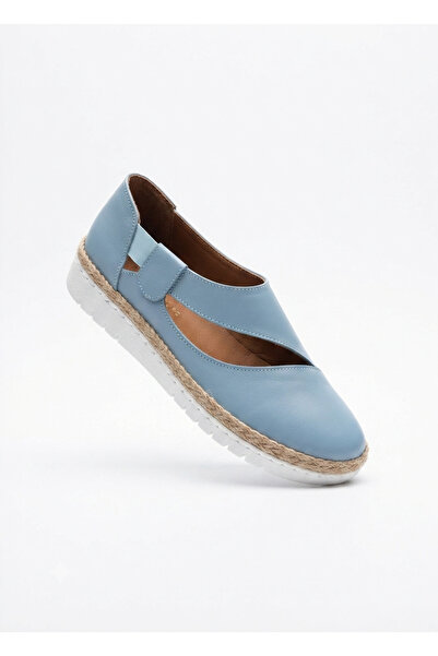 Zerenyus Cower Premium High Quality Blue Genuine Leather Ballerinas