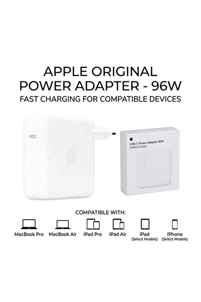 Apple Încărcător / Adaptor de alimentare original pentru laptop, USB-C, 96W, ...