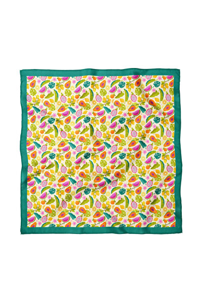 Sultan İpek Artistic Patterned Scarf / Bandana 70X70Cm