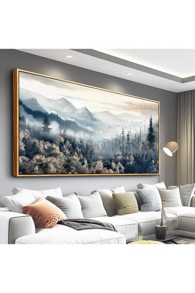 HOME MODE Mist Mountain Forest Landscape Gallery Wrapped Canvas Wall Art | 50...