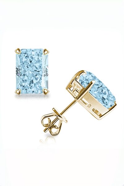 MEETMAY 18K Gold Plated S925 Silver Radiant Cut Earrings - 4ct 8x10mm Crushed...