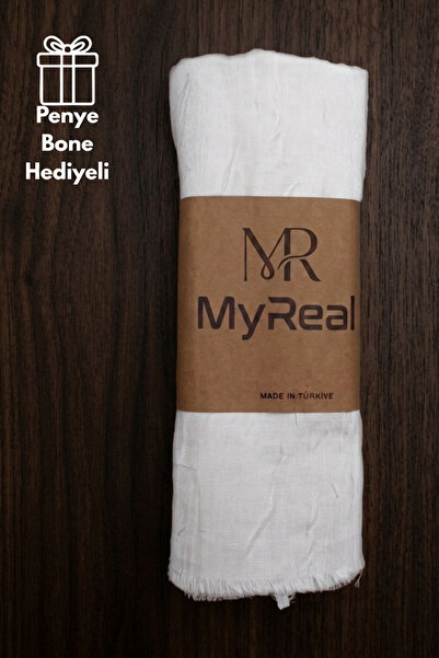 MyReal Bamboo Kraş Shawl - Non-Ironing Natural Texture (90X200 cm)