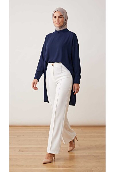ECE GİYİM Women's High Waist Pants with Elastic on the Sides and Loose Legs