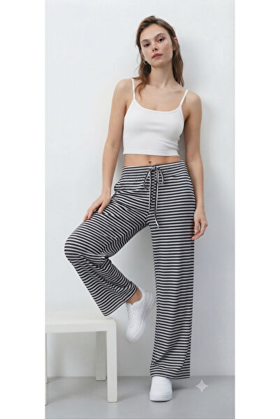 BLOUSE Çizgili Sportif Lastikli Rahat Kesim Pantolon