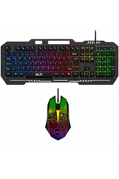 Blic BKB9 RGB Mekanik Hisli Klavye ve Mouse Oyuncu Seti