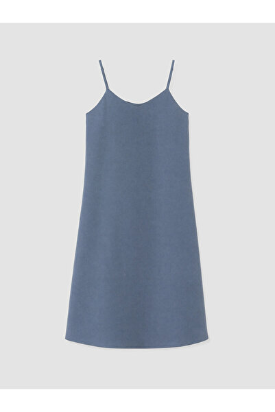 LC Waikiki Blue V-Neck Rope Strap Mini Dress