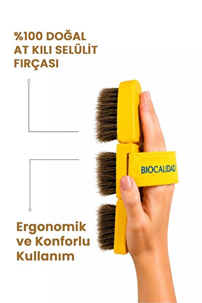 %100 At Kılı Selülit Fırçası Sarı Renk