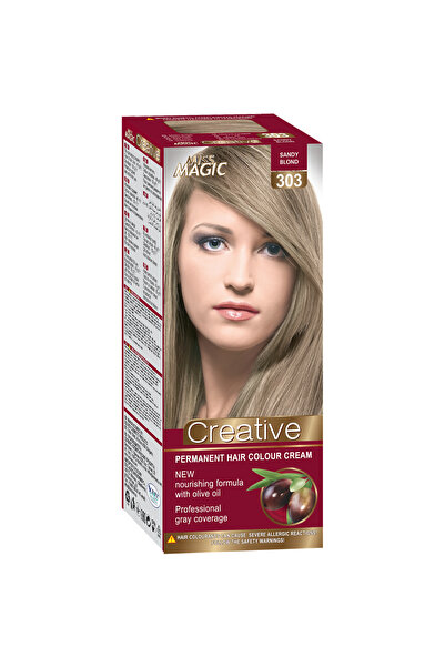 Miss Magic Vopsea de par permanenta nr 303, Blond Nisipiu, 90g, Creative