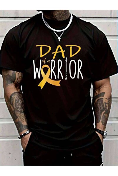 Astogria13 100% Cotton Childhood Cancer Awareness Dad Of A Warrior T-Shirt Me...
