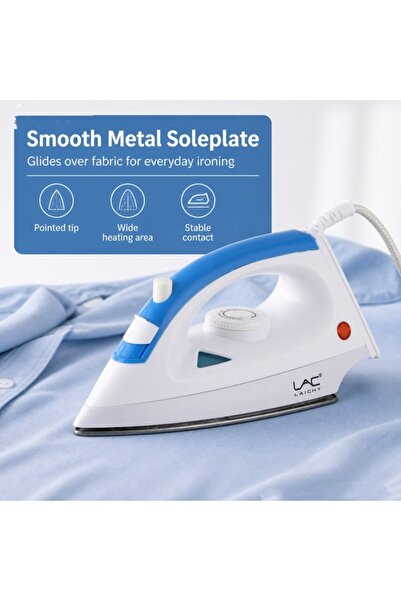 Generic Brand Dry Iron for Clothes, Smooth Metal Soleplate Handheld Household...