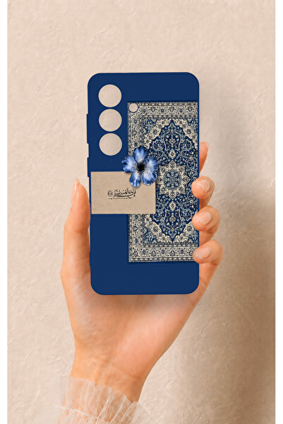 Vip Case Samsung S26 Uyumlu Mavi Etnik Halı Desenli Silikon Kılıf