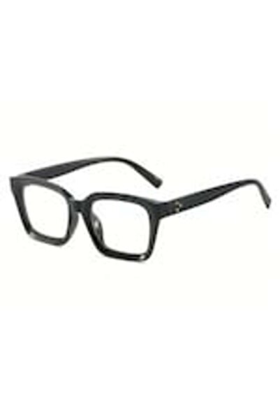 OEM Ochelari cu rama patrata, lentila transparenta, culoare negru