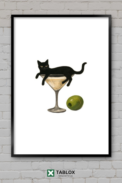 TABLOX Kedi Minimal Design Estetic Cadru de cocktail Aspect decorativ Masă de...