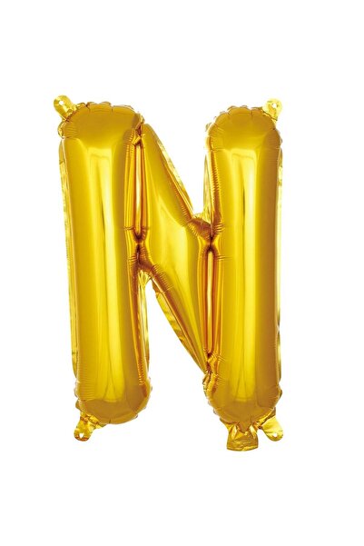 Parti Dükkanı 16 Inch 36 cm Gold N Letter Foil Balloon Birthday Name Letterin...