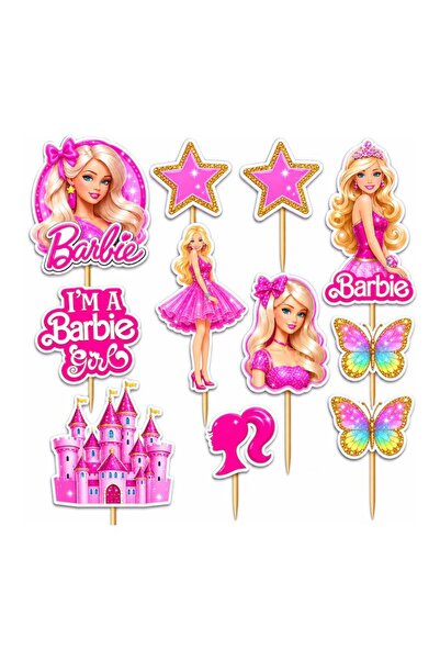 DecoParty Set de decorațiuni pentru tort – Tematică BARBIE, 11 piese, Carton,...