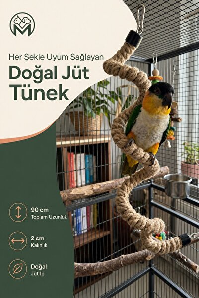 Mivra Pets حبل من الجوت الطبيعي المرن بسمك 2 سم وطول 90 سم قابل للتشكيل