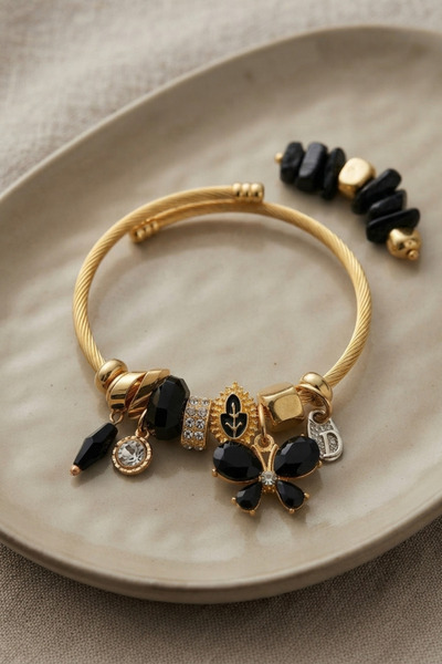 Lisinya Black Butterfly Model Charm Bracelet -