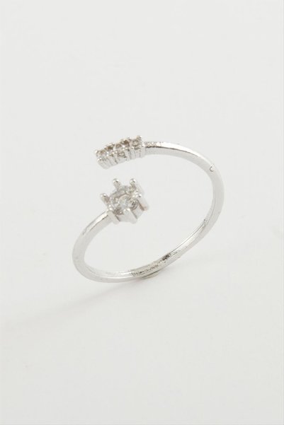 ZERO LAND Aconcept Zircon Stone (233002) Ring-Silver Color