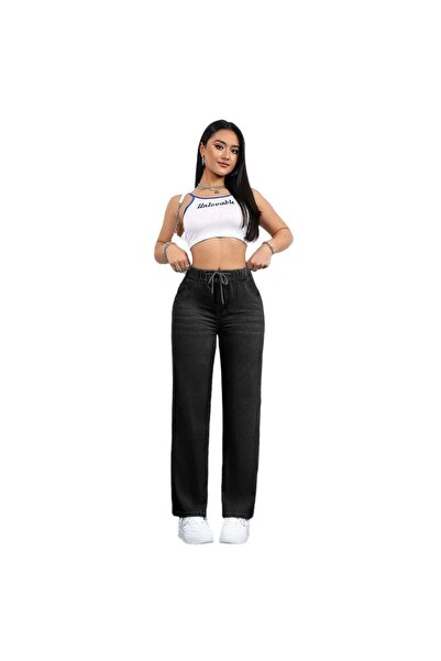BRANDLESS Elastic Drawstring Straight Cut Jeans MBP 3003