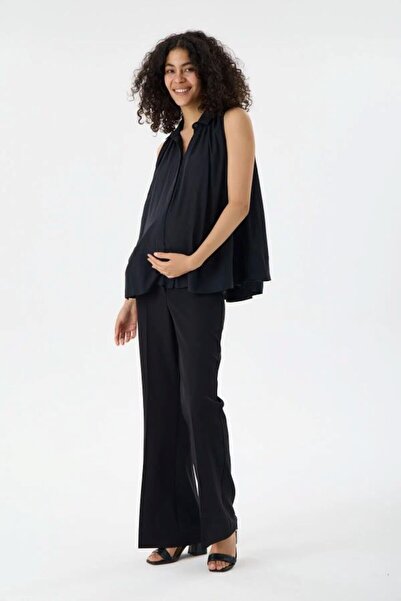 LİYACA Sleeveless Cotton Maternity Blouse