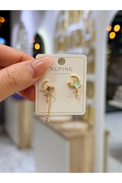 SU PERİSİ TAKI BİJUTERİ أقراط XUPING GOLD بحجر أخضر غير قابل للتلاشي على شكل ...