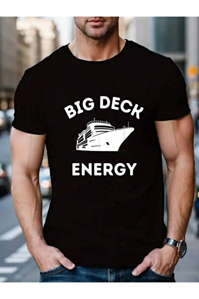 KYMC07 100% Cotton Funny Cruise Ship Shirt For Men - Big Deck Energy Men's Bl...