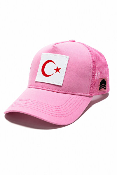 all hats Turkish Flag Printed Patch Detailed Mesh Trucker Baseball Cap