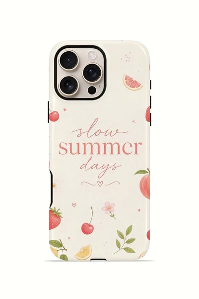 PiyasaSepeti حافظة آيفون 16 برو فوريان ذات الطبقة المزدوجة Slow Summer Days