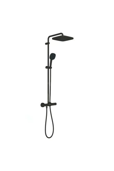 Grohe Coloană de duș cu mixer termostatic Negru Mat Vitalio 250 Cube