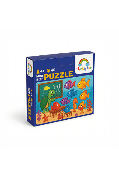 Thinky Boo Deniz Okulu Mini Puzzle 40 Parça 3-7 Yaş Eğitici Çocuk Puzzle Yapboz