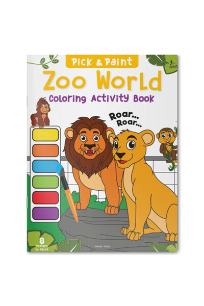 Wonder House Books Carte de activități de colorat pentru copii: Lumea Zoo-ului