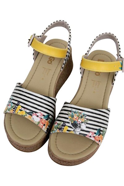 Dogo Women's vegan leather multi-colored chunky sole sandals - collage girl d...