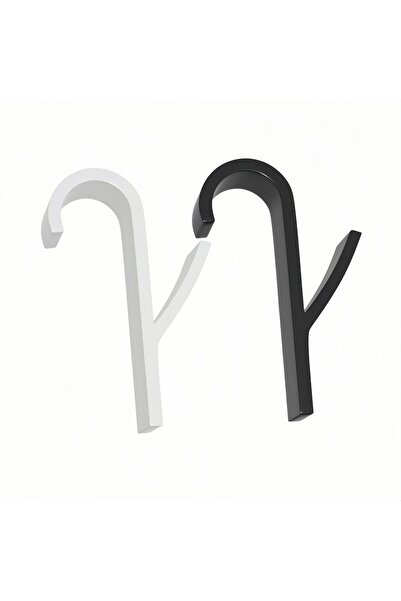 Generic Brand Cârlig pentru haine - Negru și Alb - Pachet de 2