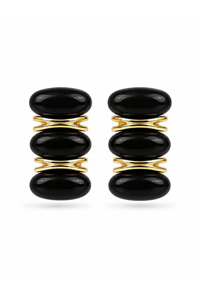 serelya Black Vintage Model Gold Color Women's Earrings