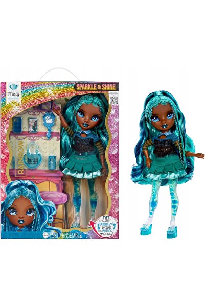 Rainbow High LALKA MISTY SPARKLE & SHINE CU PĂR ALBASTRU ȘI BULĂȚI PE PICIOARE