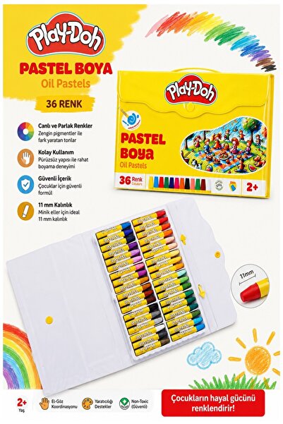 Artlantis Pastel Boya 36 Renk Plastik Çantalı 1 Paket Play-Doh Pastel Boya 36...