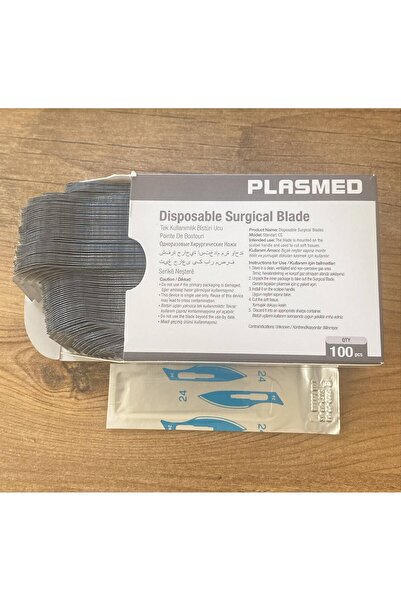 PLASMED BİSTÜRİ KESİM OPERASYON UCU NO: 24 (steril) (100 ADET) PASLANMAZ ÇELİK